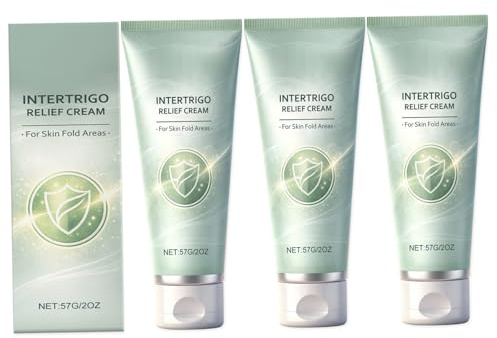 Paquete de 3 cremas para aliviar el intertrigo, crema hidratante con arginina y óxido de zinc, barrera protectora ligera de la piel para comodidad diaria, 57 g