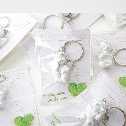 Logbuch-Verlag 20 kleine Engel Gastgeschenke Hochzeit Gäste Geschenk Geburtstag Schutzengel Figur mit Karte Kommunion Glücksbringer Silvester