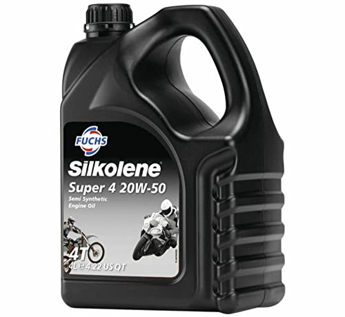 Silkolene Super 4 20W-50 20W50 4 Stroke 4T Motorcycle Engine Oil - 4 Litres 4L (Lube Cube)