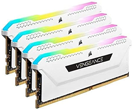 Corsair Vengeance CMH64GX4M4D3600C18 Arbeitsspeicher (64 GB (4 x 16 GB), DDR4 3600 (PC4-28800) C18, 1,35 V, Weiß
