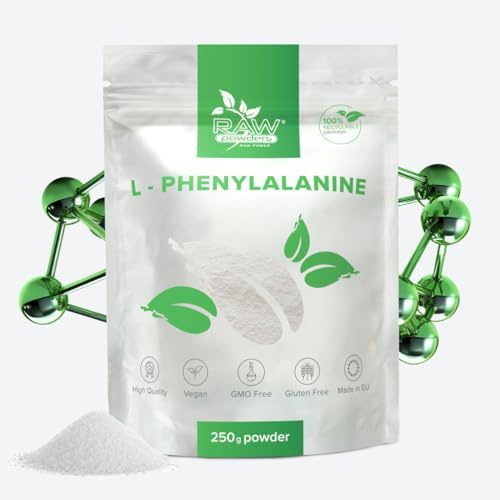 L-Fenylalanin Pulver, 250 g – Högkvalitativt & rent aminosyratillskott – GMO- & glutenfri från Raw Powders