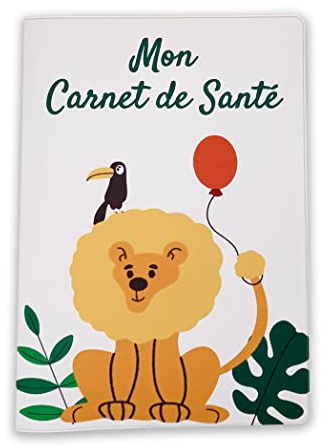 Nemau - Protège Carnet de Santé Enfant en Gomme Expansée – Fabriqué en France - Étui Carnet Bébé Fille ou Garçon - Format Maternité Standard - Idée Cadeau Naissance - Modèle Animaux de la Jungle