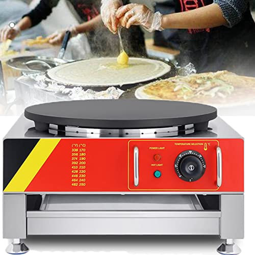 Kommersiell Elektrisk Crepe Maker-Maskin, Crepe Maker-Grill, 3000w 50-300℃/122-572℉ 16 Elektrisk CirkuläR SpannmåL Pannkaksugn Kommersiell Non-Stick Platt Tallrik Crepe-Maskin Med Rullande