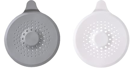 Silicone Drain Strainers, 2 Pcs Silicone Drain Protector, Shower Drain Cover Hair Catcher, Sink Strainer Protector Filter Stopper, with Sucker, for Kitchen, Bathtub and Bathroom