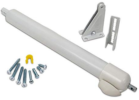 Ideal Security 9600 Standard Pneumatic Touch-N-Hold Storm and Screen Door Closer for Wood, Aluminum, and Vinyl Doors, Silent and Smooth Closing, 11.5, White