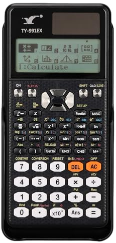 YIWEOG Vetenskapliga miniräknare matematikkalkylator med 552 funktioner HD punkt matrisskärm (192 x 63) dubbel strömförsörjning idealisk för lärare högskolestudenter skolkontor bärbar att bära