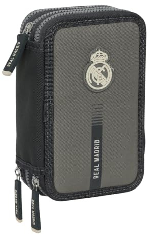 Real Madrid 3ème équipe 24/25 - Trousse scolaire avec 37 outils inclus, trousse pour enfant, idéale pour les enfants de 5 à 14 ans, confortable et polyvalente, qualité et résistance, 12,5 x 5,5 x 19,5