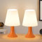 meoaow Nachttischlampe Wohnzimmer Tischleuchte mit Kabel - Tischlampe 2er Set Kleine Lampe E14 Tischlampen Orange Moderne Landhausstil für Esstisch Schlafzimmer - Ohne Leuchtmittel
