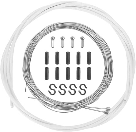 QUARKZMAN Juego De Fundas Para Cable De Cambio De Bicicleta Universal Kit De Reemplazo De Cable De Transmisión De Cambio Y Freno Para Bicicleta De Carretera Y Montaña, Blanco