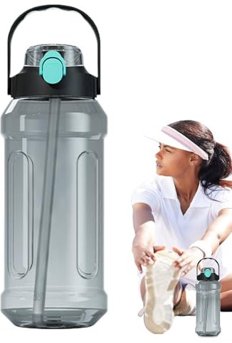 Borraccia sportiva – Bicchiere trasparente | Bottiglia d'acqua sigillata multifunzionale con scala graduata per viaggi, palestra, campeggio, sport sul posto di lavoro