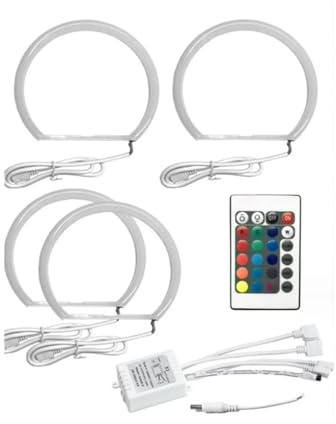 KHBBDV 131mm Multi-Color RGB Auto Angel Eyes Licht Halbkreis Halo for BMW 3er E36 1990-2000 E46 Scheinwerferlampe