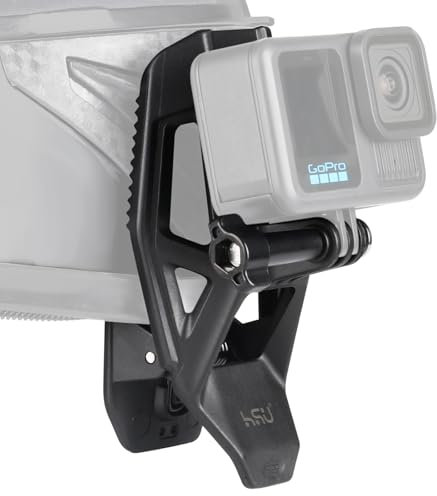 HSU Motorcycle Helmet Chin Mount Clip for Action Cameras, Super Clamp Mount for Hero 13/12/11/10/9/8/7/6/5/4/3 and Osmo Action 5/4/3