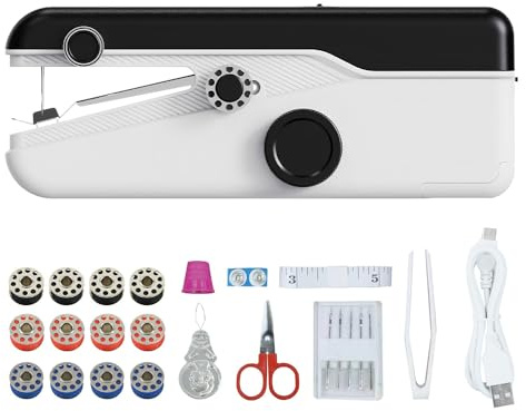 Mini Sewing Machine, 2 Modes Handheld Sewing Machine, Portable Electric Sewing Machines, Cordless Portable Electric Sewing, Fast Stitch Suitable for Clothes, Fabrics, DIY Home Travel