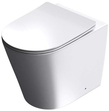 Durovin Bathrooms Back to Wall Rimless Toilet - Short Projection - Include WC Pan with Soft Close Seat Quick Release (D Shape)