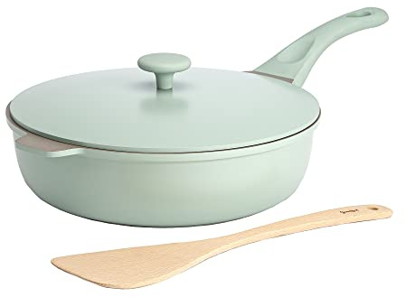 Goodful All-in-One Pan, Multilayer Nonstick, High-Performance Cast Construction, Multipurpose Design Replaces Multiple Pots and Pans, Dishwasher Safe Cookware, 11-Inch, 4.4-Quart Capacity, Sage Green