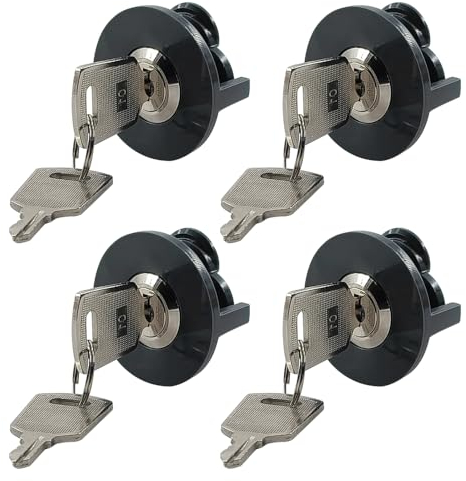 Riisoyu Lot de 4 Verrous de prise électrique, Serrure de prise avec 4 clés Protection Contre Le vol d'énergie Cache prise electrique pour utilisation intérieur, buanderies et coffrets électriques