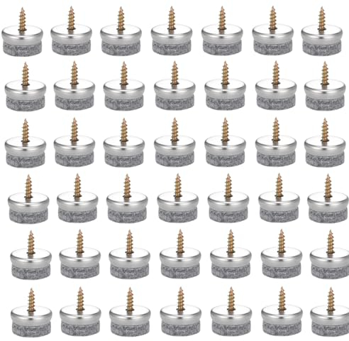 Zocipro 42Pcs Tacos de Fieltro con Clavos, Ø22mm Clavo de Almohadilla, Protectores para Patas de Sillas y Muebles de Madera