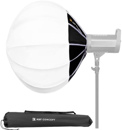 K&F CONCEPT 65cm/26 Zoll Laternen Softbox,Quick Release 360° Lichtdiffusor Softboxen mit Tragbartasche，Bowens Mount Softbox für Videoleuchte COB-Lampen Blitzlampen
