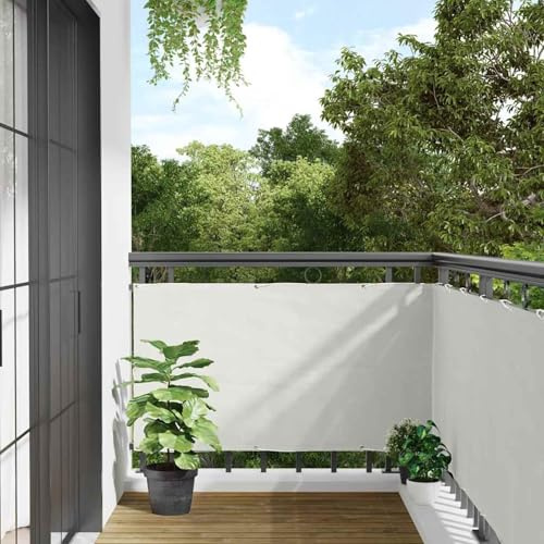 vidaXL Garten Sichtschutz, Sichtschutzmatte mit Aluminiumösen, Windschutz für Außenbereich, Zaunblende Sichtschutzstreifen, Weiß PVC