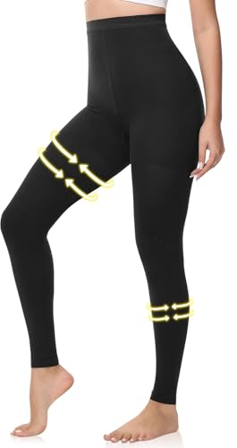 beister Medical Compression Pantyhose for Women & Men, 15-20 mmHg Footless Graduated Compression Tights, Opaque Waist High Support Stockings for Edema, Leg Fatigue