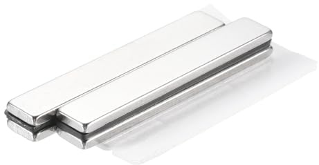 QUARKZMAN 4 stycken magneter, självhäftande, rektangulära magneter, extra starka magneter, små platta magneter, stark magnetisk fastsättning för kontor, magnettavla, köksskåp, hantverk (60 x 10 x 3
