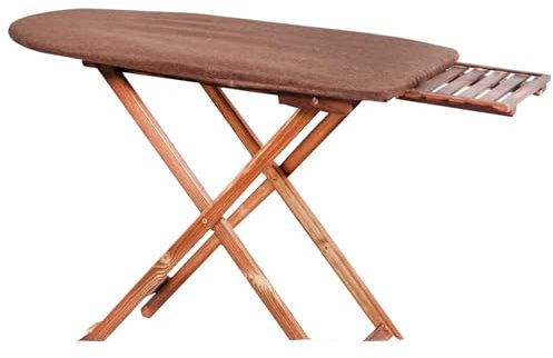 Tabla de Planchar Plegable de Madera Maciza, Ligera, Antideslizante y Ajustable en Altura.