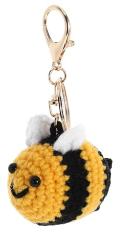LUOZZY Crochet Bee Keychain Knitted Animal Charm Pendant for Car Purse Bag Accessories Gift