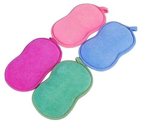 PACKOVE 4pièces Éponge De Bain Pour Garçon Fille Exfoliante Et Nettoyante Accessoire De Bain Amusant Pour Garçon Fille Et Adulte Lot