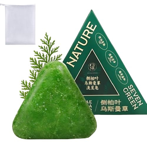 Champú Nature Seven Green Soap, Champú Sólido Nature Triangle, Controla La Grasa, Elimina La Caspa, Fortalece El Cabello Y Mejora El Encrespamiento, Para Mujeres Y Hombres. (1pcs)