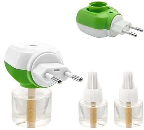 Zeeorymn Diffuseur Electrique Liquide,Pour Diffuseur Electrique Répulsif Moustiques Et Moustiques Tigres,1 Diffuseurs + 2 Recharges Liquides,2 en 1-45 Nuits