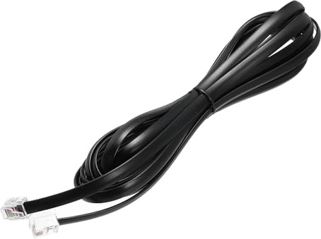 QUARKZMAN 1-pack telefonkabel, 9,8 fot telefonkabel RJ12 6P6C Male-to--Male rak sladdkabel för hem, kontor, svart
