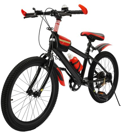 QWMEIYOU Bicicleta de montaña al aire libre de 20 pulgadas marco de acero al carbono (rojo)