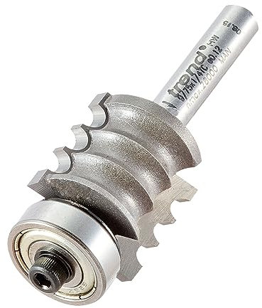 Trend Professional Bearing Guided Multi-Reed Router Cutter, 1/4 Inch Shank, 20mm Cut Diameter & 20mm Cut Length, Tungsten Carbide Tipped, 9/75X1/4TC