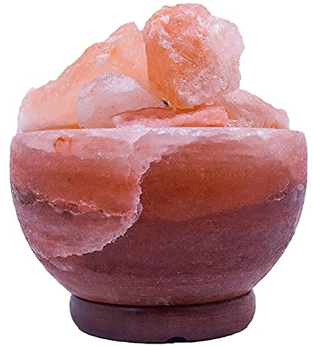 MAGIC SALT LIGHTING FOR YOUR SOUL Lampada di sale dell Himalaya (Ciotola con Rocce di Fuoco)