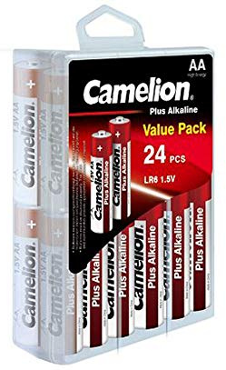 Camelion 11112406 - Batterien Plus Alkaline AA / LR6, 24 Stück, Kapazität 2700 mAh, leistungsstarke Einwegbatterien für elektronische Geräte zur optimalen Energieversorgung