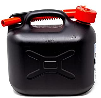 Grizzly - Tanica per carburante, 5 l, per benzina e diesel, E10, con chiusura di sicurezza, beccuccio incluso