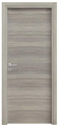 Salone Negozio Online Porta A BATTENTI da Interno MOD.MICROTEC Rovere Grigio CM.210x70 Reversibile