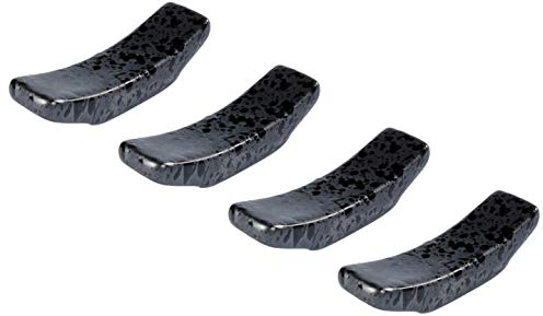 Youda Essstäbchen Ablagen Essstäbchenhalter Set mit 4 Keramik Essstäbchen Ständer Rack Löffel Gabel Messerhalter Set (Schwarz 4PCS)
