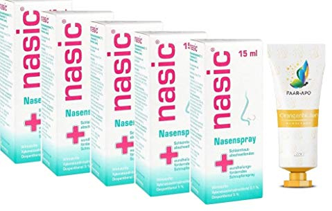 Nasic Nasenspray SPARSET 5x 15 ml inkl. einer hochwertigen Handcreme Marke Faar-Apo
