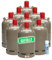 Bluecraft 9 x Campinggas Flaschen 11 kg grau, regenerierte Umlaufflaschen, gefüllt - 11kg Eigentum Gasflasche inkl. Lecksuchspray 400ml für Gas-Grill, Gas-Kocher, Wohnwagen, Heizung etc.