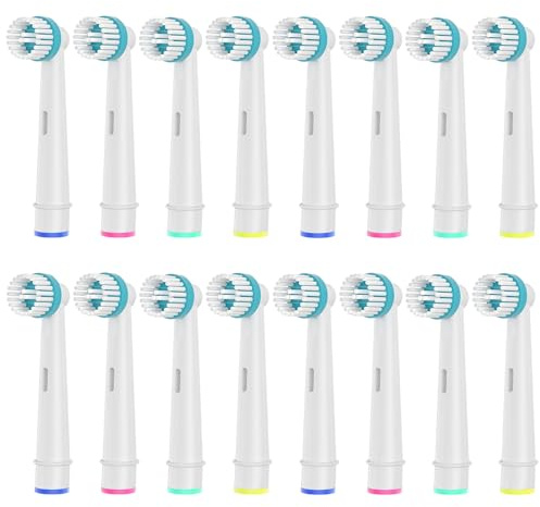 16 testine Ortho Care, compatibili con spazzolino elettrico Braun Oral B per una pulizia precisa intorno alle parentesi graffe.