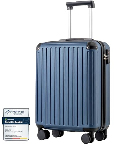 COOLIFE Maleta Cabina 55x40x20 EasyJet Ryanair Equipaje de Mano Rígida ABS | PC, Cerradura TSA, 4 ruedas gemelas 360°, ligera, resistente, trolley – Ideal para priority, viajes de negocios & escapadas