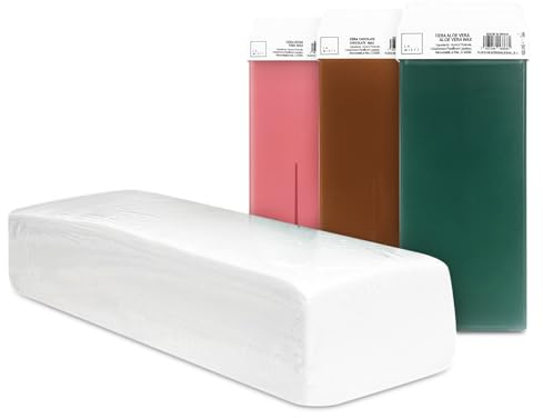 Kit de Depilación 100 Bandas Depilatorias + 3 Cartuchos de Cera Roll On