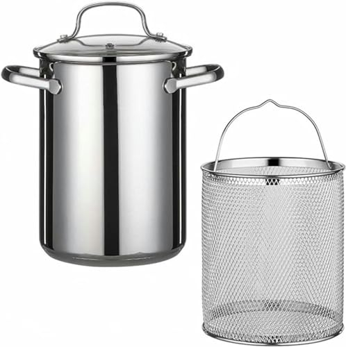 Stainless Steel Asparagus Pot, Vegetable Frying Pot, Steamer, Pasta Kitchen With Basket And Lid For Home, Kitchen, Restaurant
