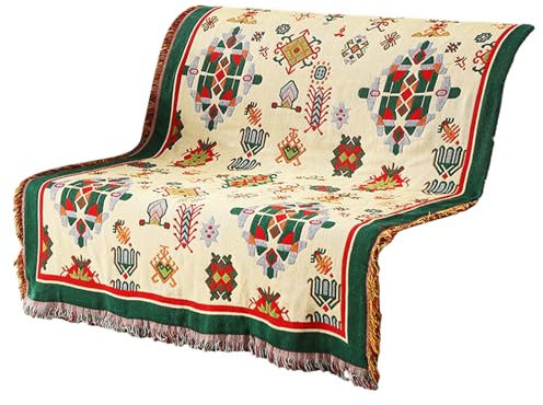 LUCKGONI Manta de algodón de doble cara estilo chino, Cobijas para sofá, para el ocio, para las cuatro estaciones