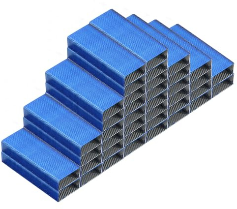 PATIKIL #10 Agrafes Standard, 10 Paquets 10000pcs Longueur de Jambe 3/16 Agrafes à Pointe Plate Chisel Point sans Blocage pour Agrafeuse de Bureau Fournitures de Bureau à Domicile, Bleu