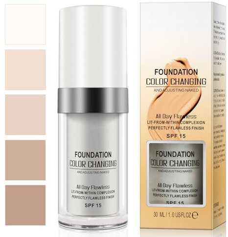 Generisch Color Changing Foundation 30 ml, fondotinta per pelle invecchiata, impermeabile, idratante per tutti i tipi di pelle
