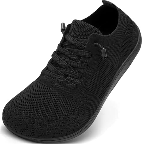 VXGGVX Barefoot Shoes Women Wide Slip-On Walking Sneakers Black 8