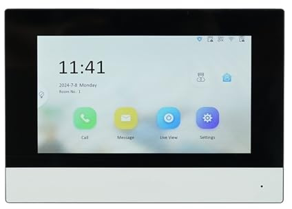 TIEOAXFT Versione Internazionale Monitor da Interno multilingue DS-KH6320-WTE1, Poe 802.3af, App Hik-Connect, WiFi, videocitofono