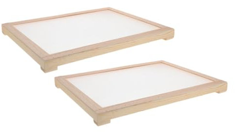 Homoyoyo 2 Piezas Rejilla Apilable de Madera para Secado de Hierbas de Rectangular con Marco de Madera para Secar Plantas Frutas Verduras y Casa
